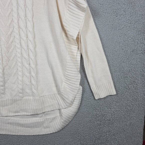 Francescas Sweater Womens Size L/XL Taupe Emma Cable Knit Poncho Cowl Neck NWT - Picture 3 of 9